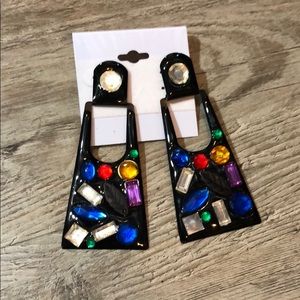 Vintage 80s Bling Earrings